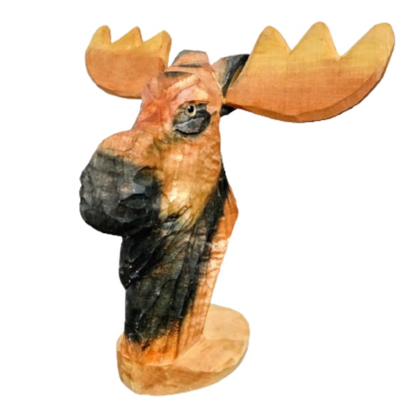 SOLD Peepers Wood Moose - Picture 2 of 7